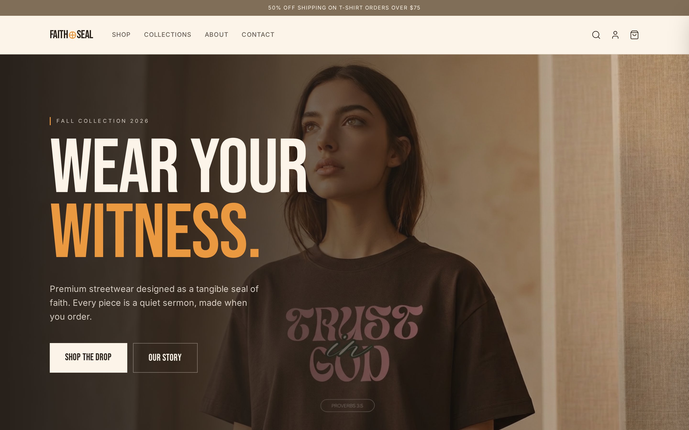 Preview do projeto FaithSeal Store